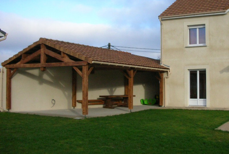 Abri De Terrasse Charpente Traditionnelle Marne Martin Charpentes